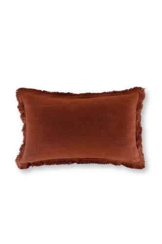 Coincasa διακοσμητικό μαξιλάρι μονόχρωμο με ξέφτια στο τελείωμα 35 x 55 cm - 007255748 Κεραμιδί